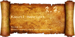 Kasztl Henriett névjegykártya